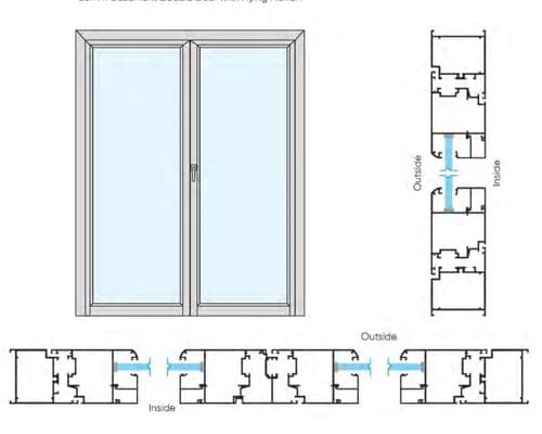 50mm Casement Double Door with Flying Mullion Door